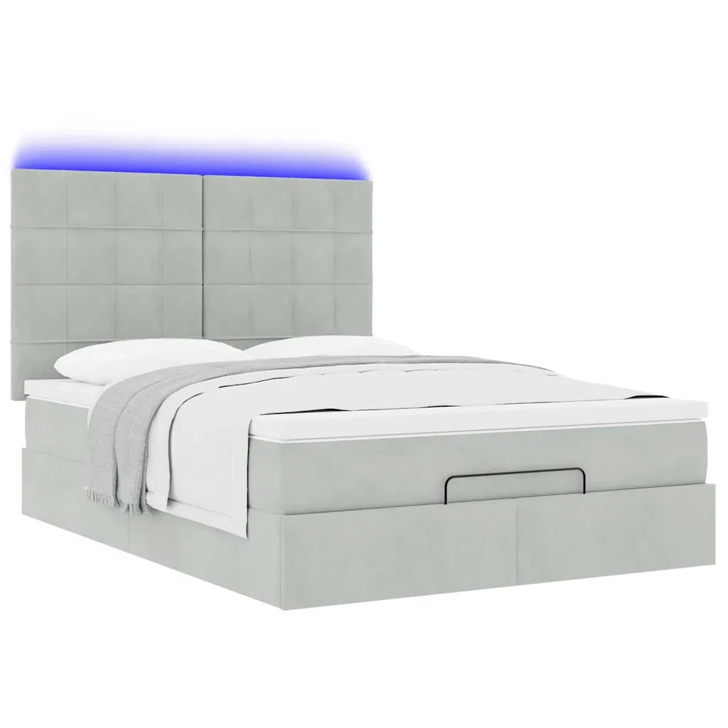 Struttura Letto Pouf con Materassi 140x200 cm in Velluto 3314324