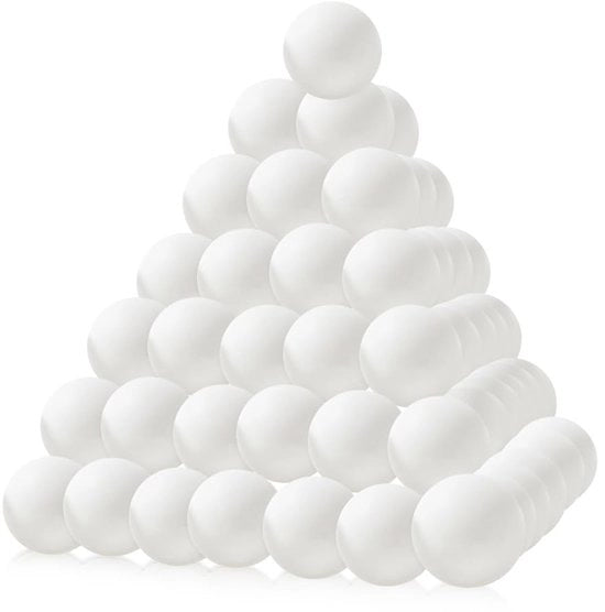 Palline da Ping Pong 50 pezzi - Materiale Plastico Bianco - Sicure e Ambientali - Resistenti allo Sfregio - Adatte per Feste dei Bambini - Buona Spin e Controllo