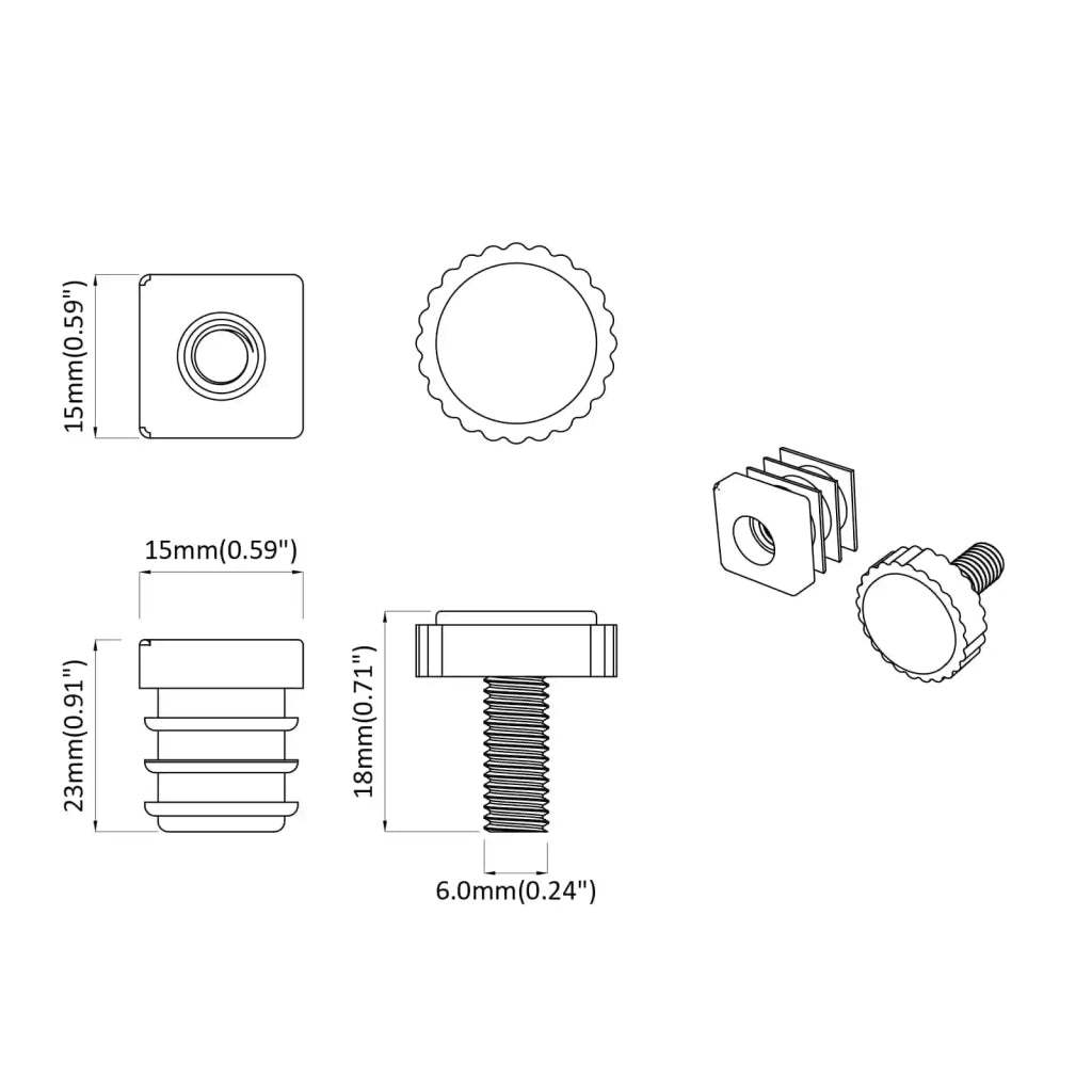 Livellatori per Mobili Regolabile 1895 pcs Nero PP