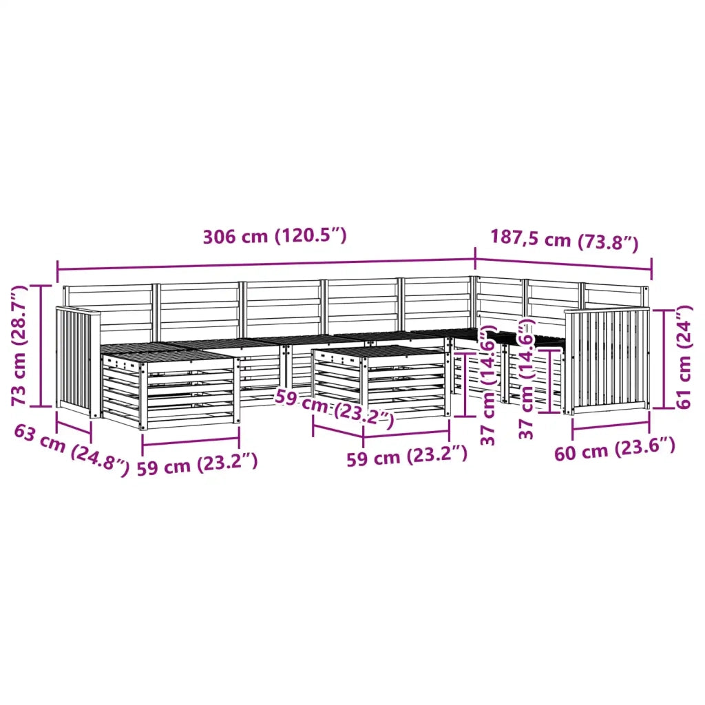 Set divani Legno di Acacia Massello 3392349