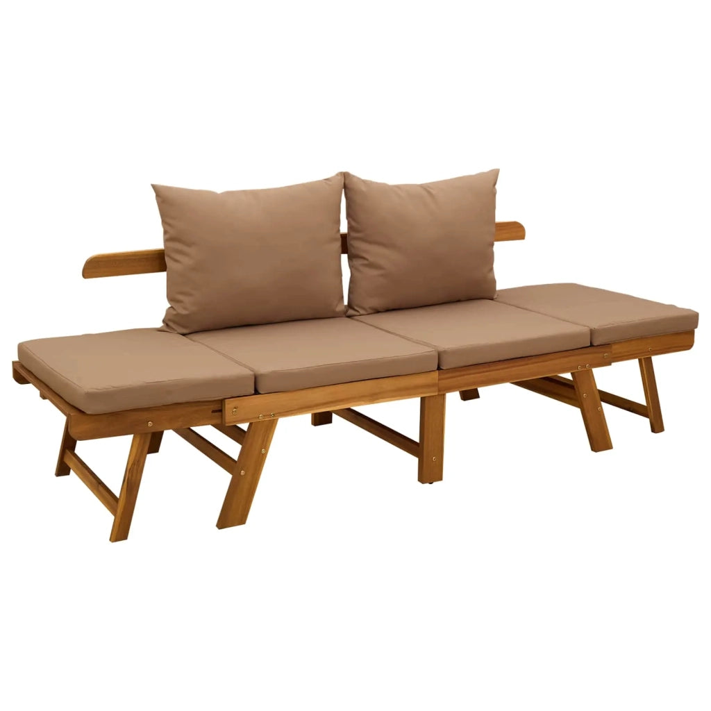 Panchina da giardino 3 in 1 con cuscini Naturale 42027062