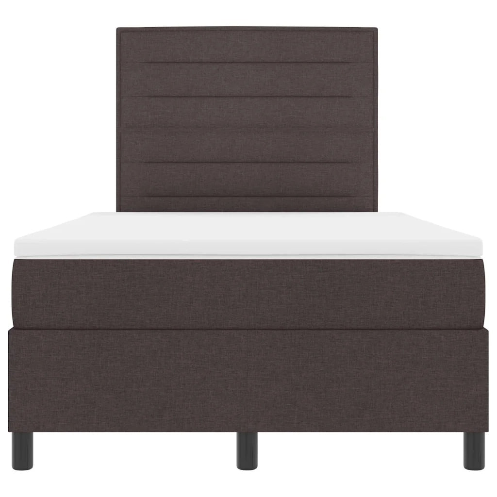 Letto a molle con materasso Marrone Scuro 120 x 190 cm Tessuto 3339297