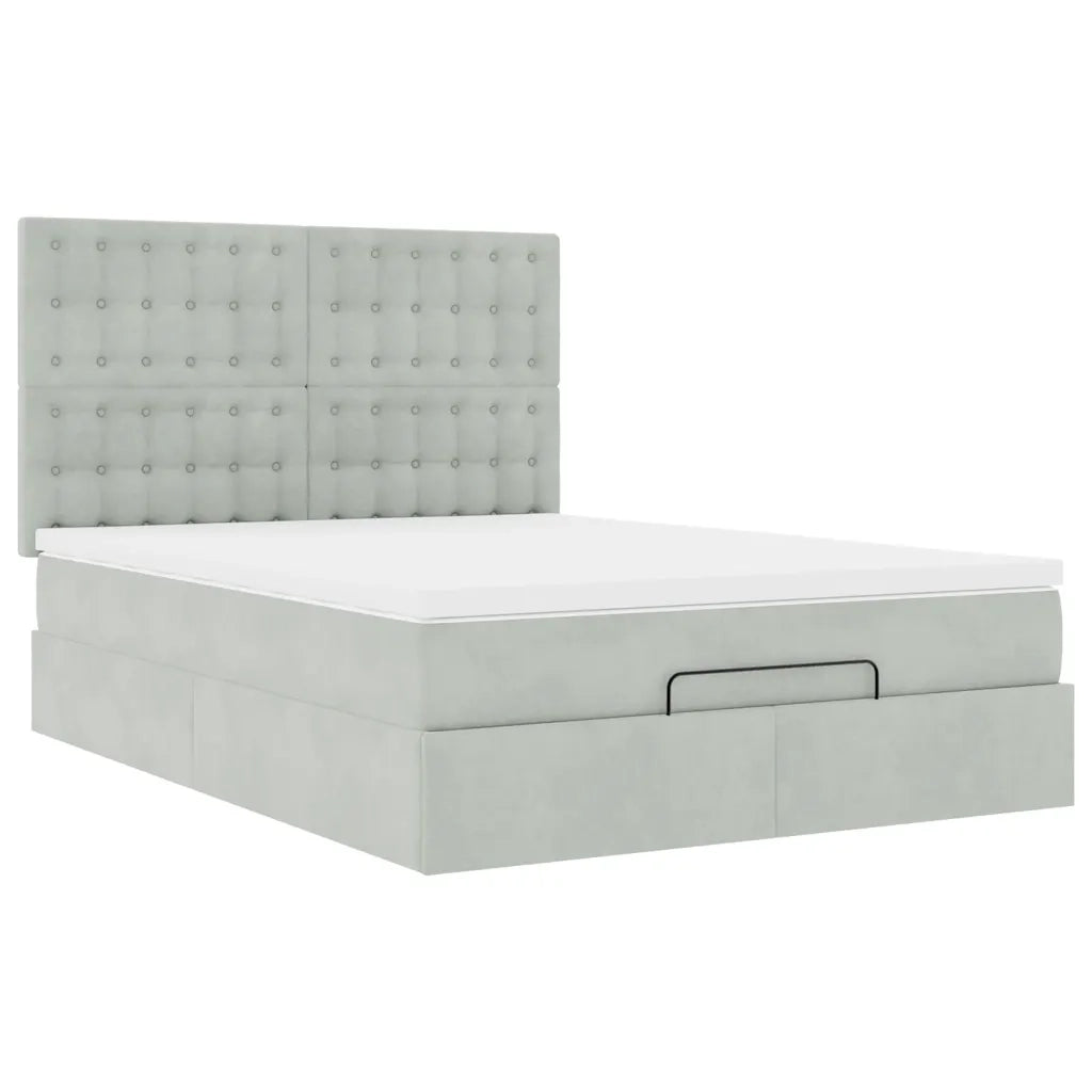Struttura Letto Pouf con Materassi 140x190 cm Velluto 3313613
