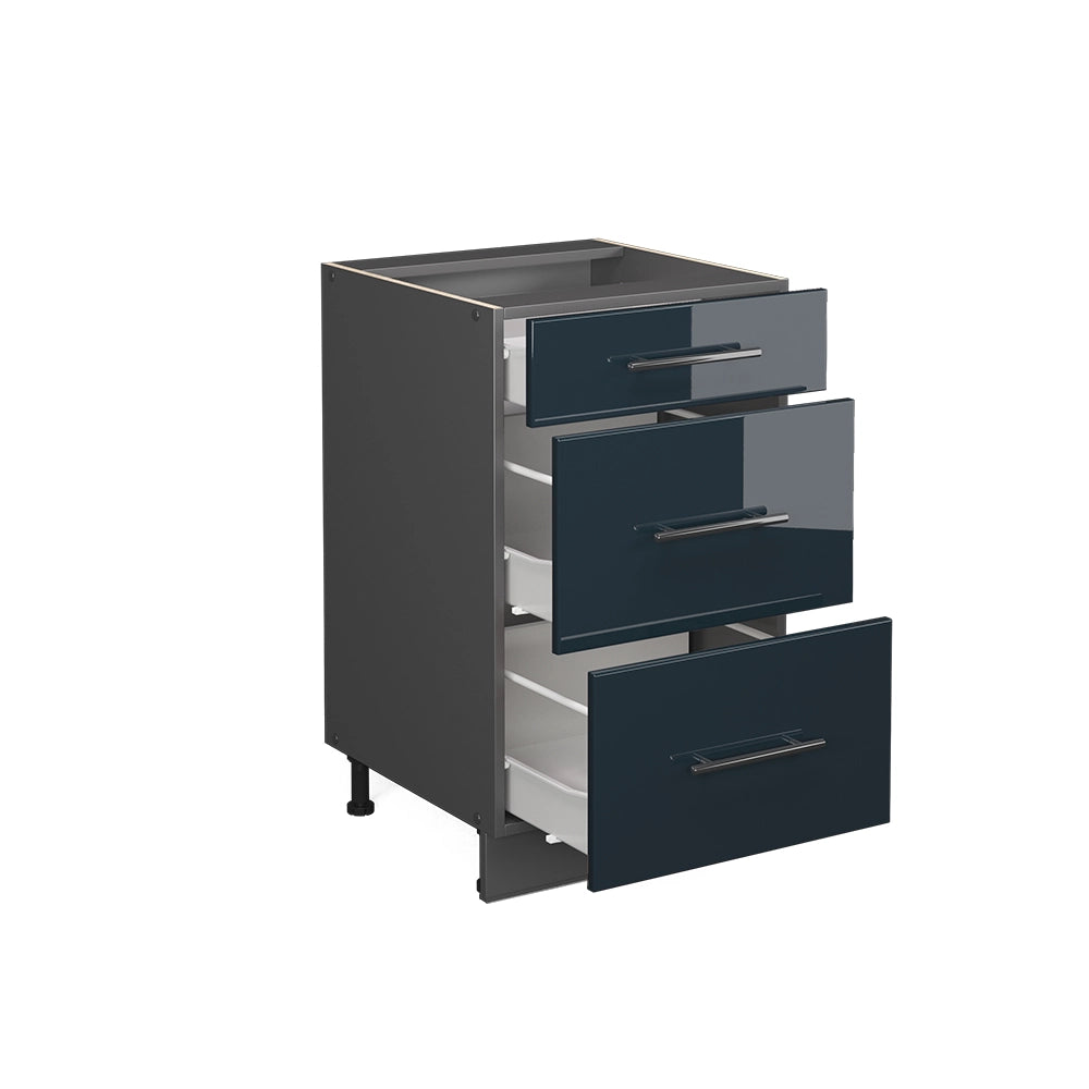 Mobiletto base per cucina Fame-Line Blu scuro lucido/Antracite 50 cm, PL Antracite Vicco