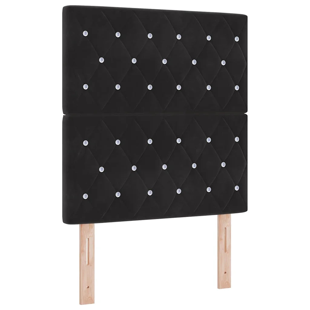 Letto a Sorgente LED con materasso Nero 80 x 200 cm Tessuto 3343210