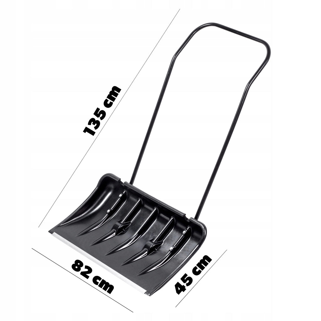 Set pala da neve KADAX con ruote e manico in legno