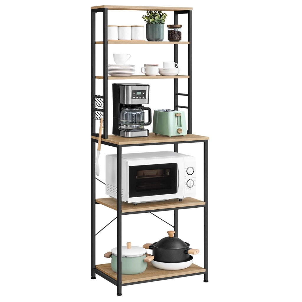Mobile cucina a scaffale Sonoma in acciaio e legno