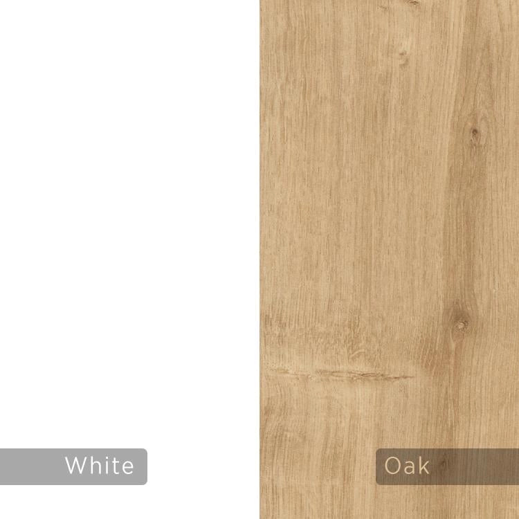 Madia Credenza Moderna 150 cm con 2 Ante 8 Vani e Ripiani Bianco e Quercia