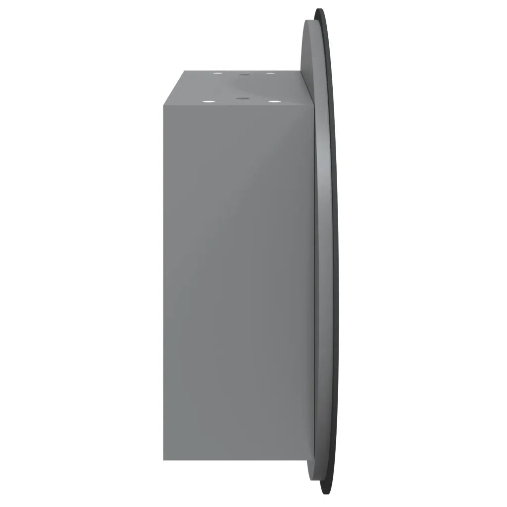 Armadio da Bagno | Mobile da Bagno con Specchio Rotondo e LED Grigio 40x40x17,5cm
