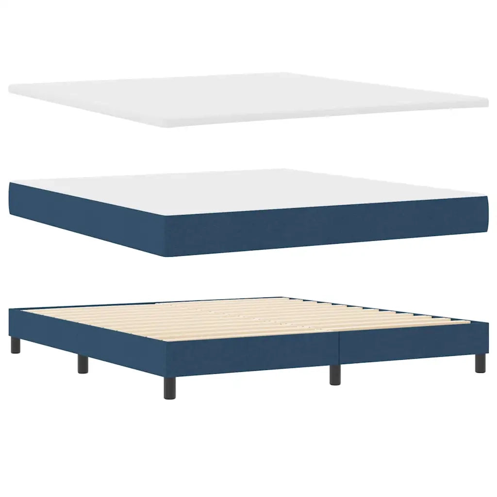 Letto a molle con testiera Blu 200 x 180 cm Tessuto 3341061