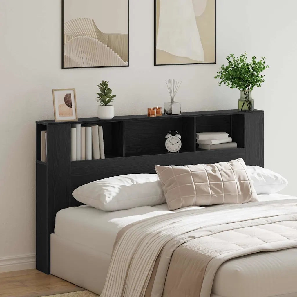 Testata del letto Rovere Nero Legno ingegnerizzato 862089