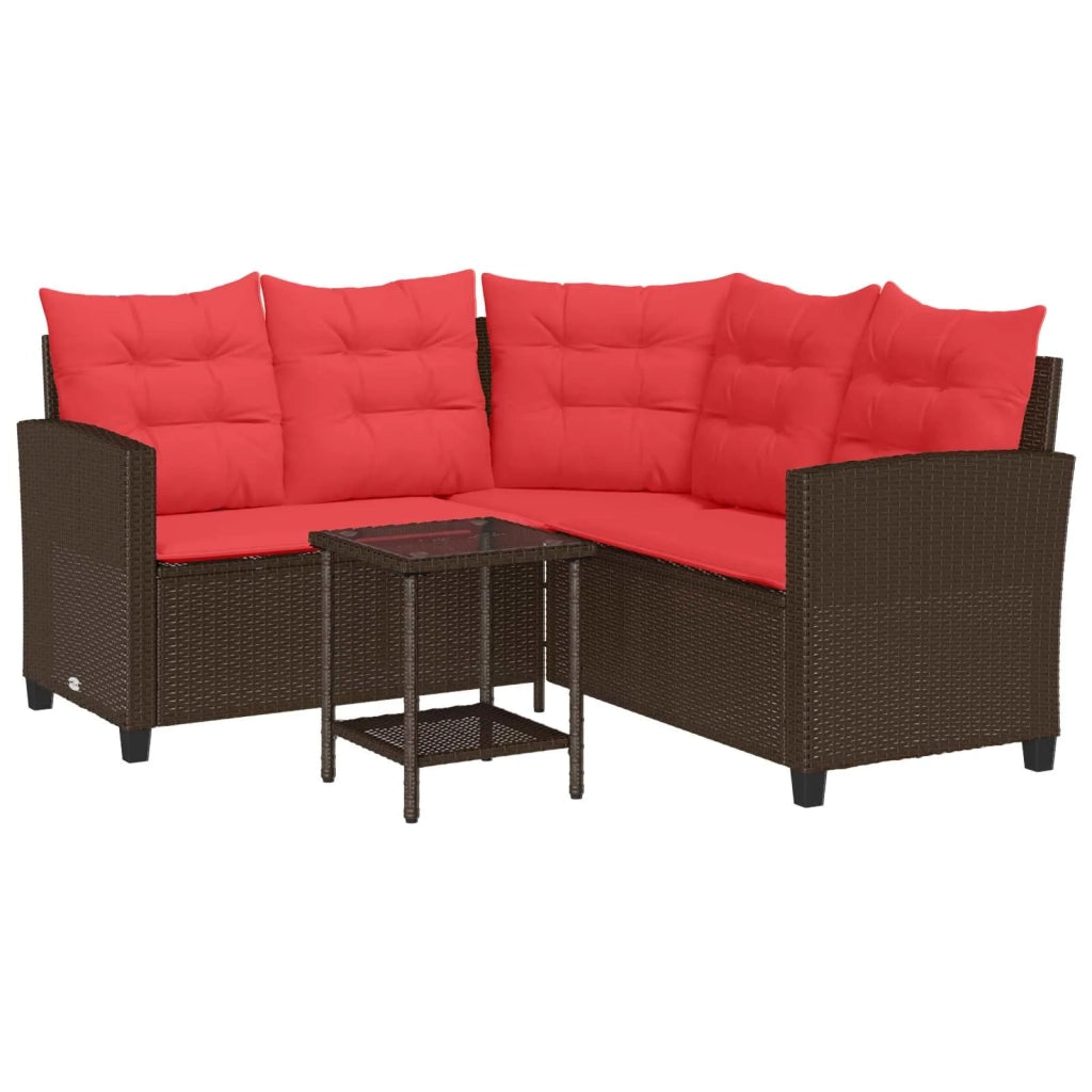Set di divani da esterno 2 pcs Marrone e Rosso polyrattan 4103878