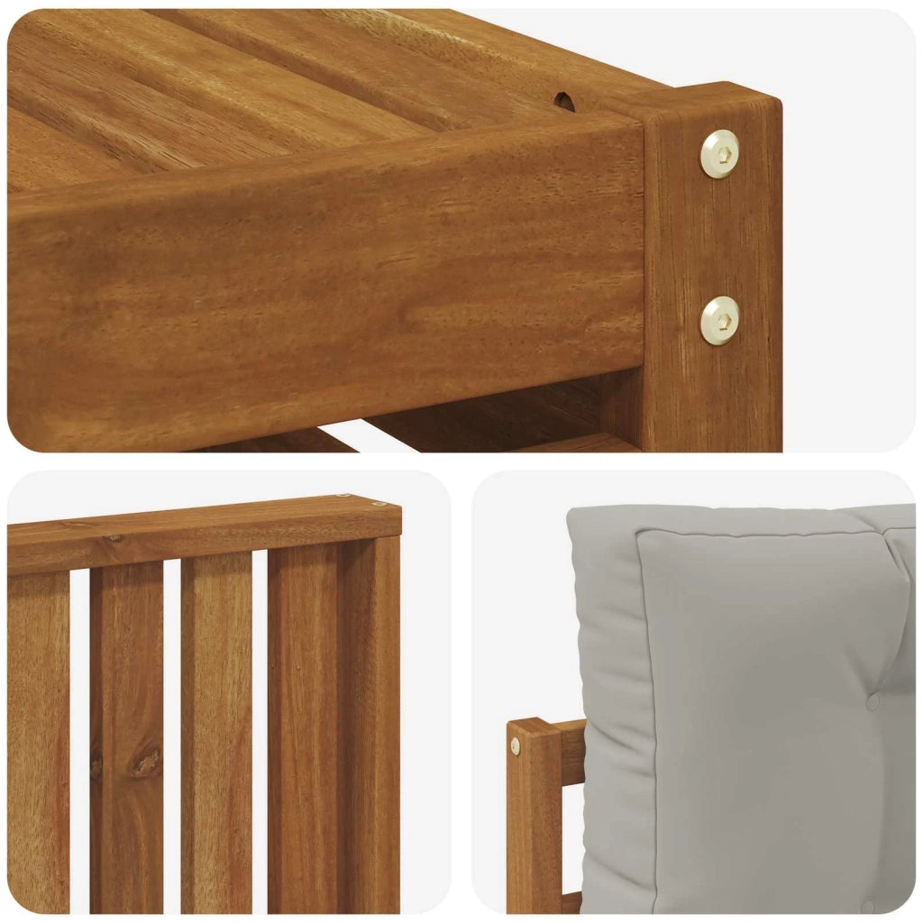 Set di divani da esterno 5 pcs Grigio Naturale e Chiaro 3373416