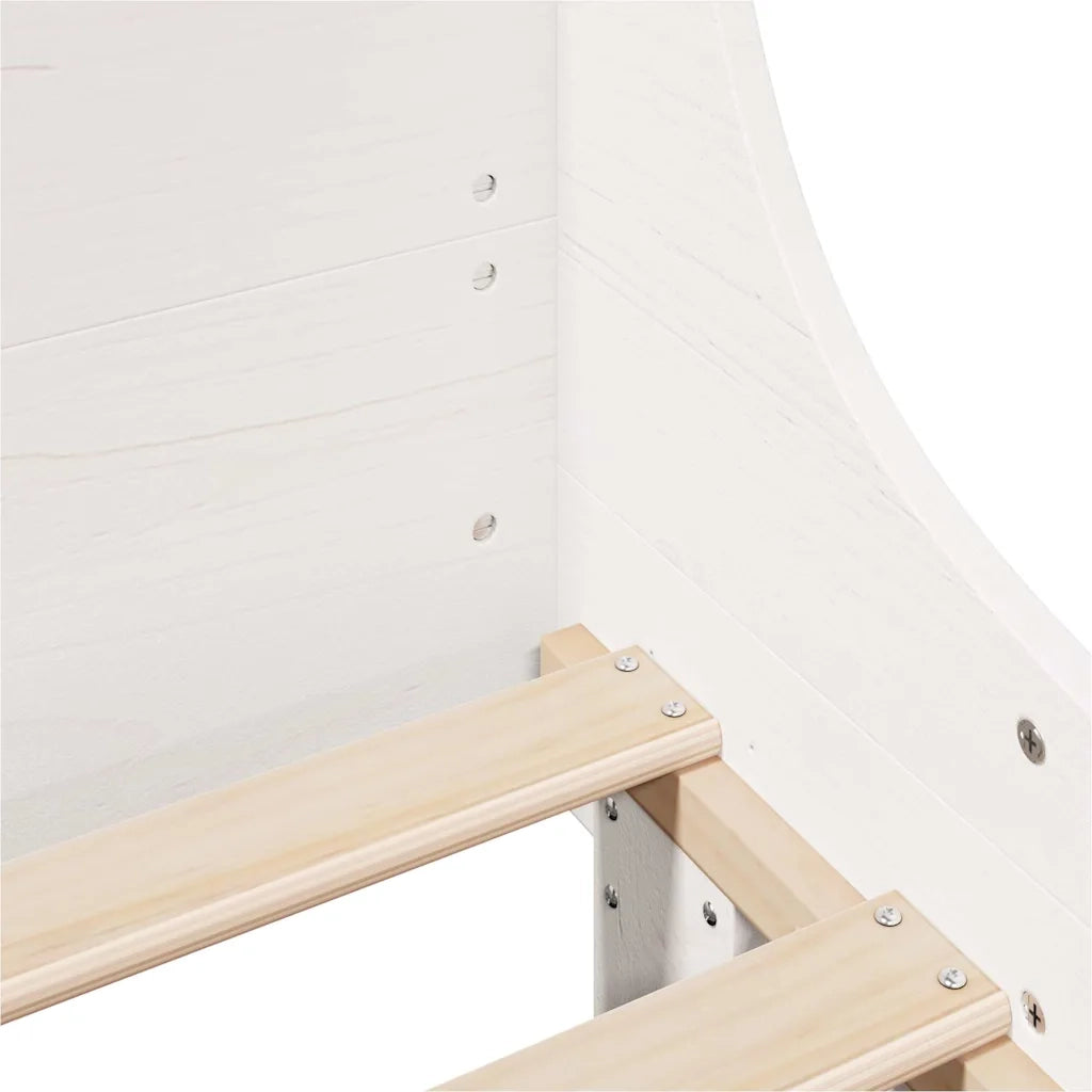 Letto senza Materasso-Struttura Letto Bianco 140x200 cm Legno Massello di Pino 641117