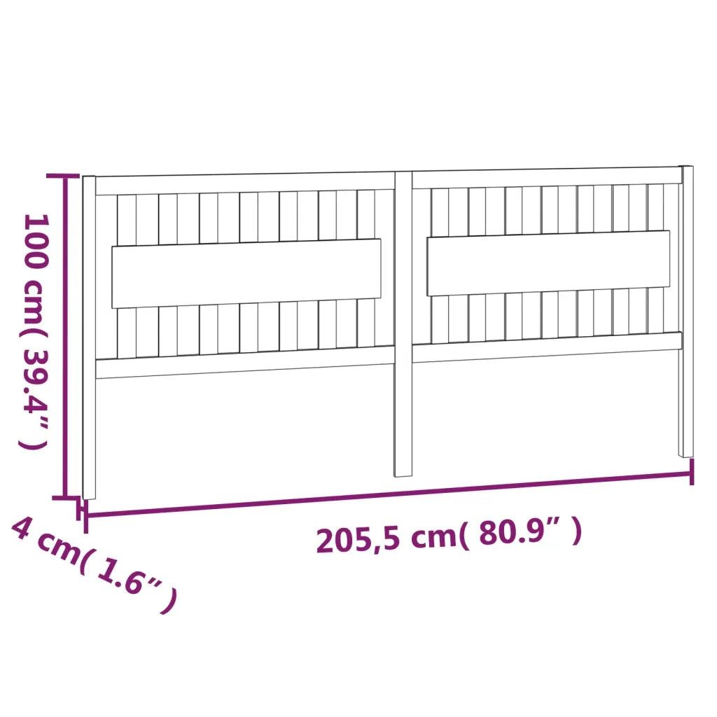 Testiera per Letto-Testata-Testiera Decorativa ambra 205,5x4x100 cm Legno Massello di Pino 373641