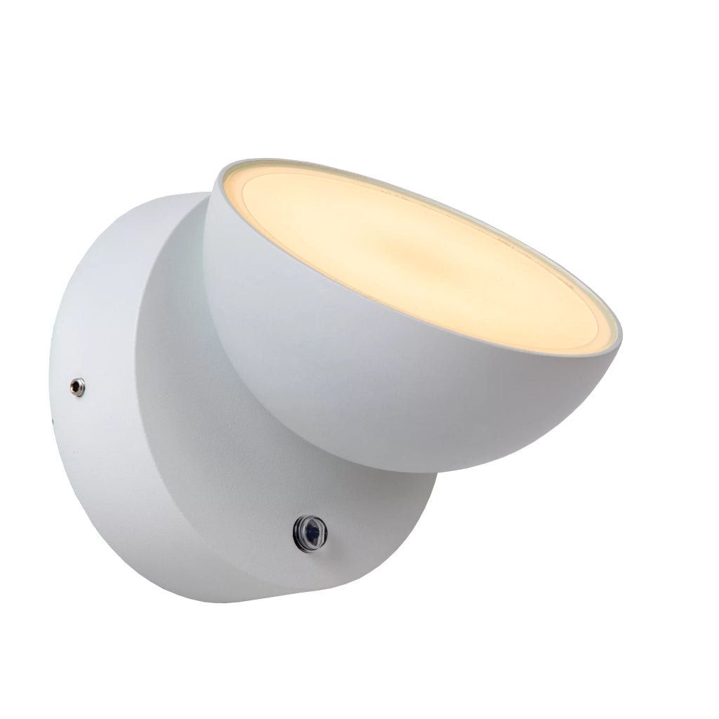Applique esterno orientabile bianca con sensore crepusc. LED 12W