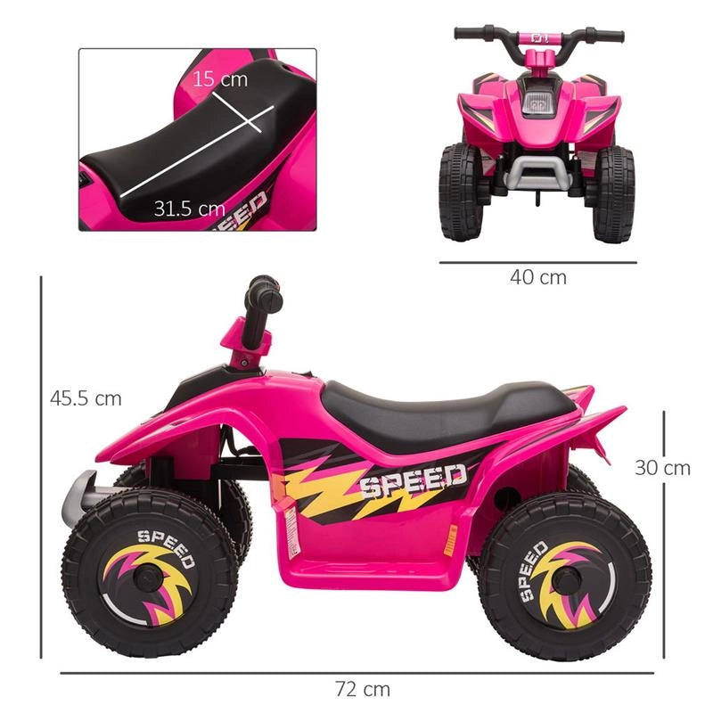 QUAD PER BAMBINI ELETTRICO CON BATTERIA RICARICABILE 6V ROSA