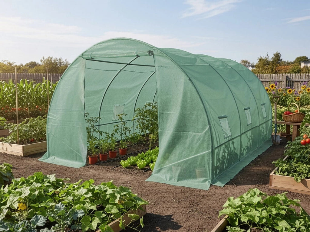 Copertura per serra a tunnel da giardino "Lys" - 12 m² - 130 g - Verde