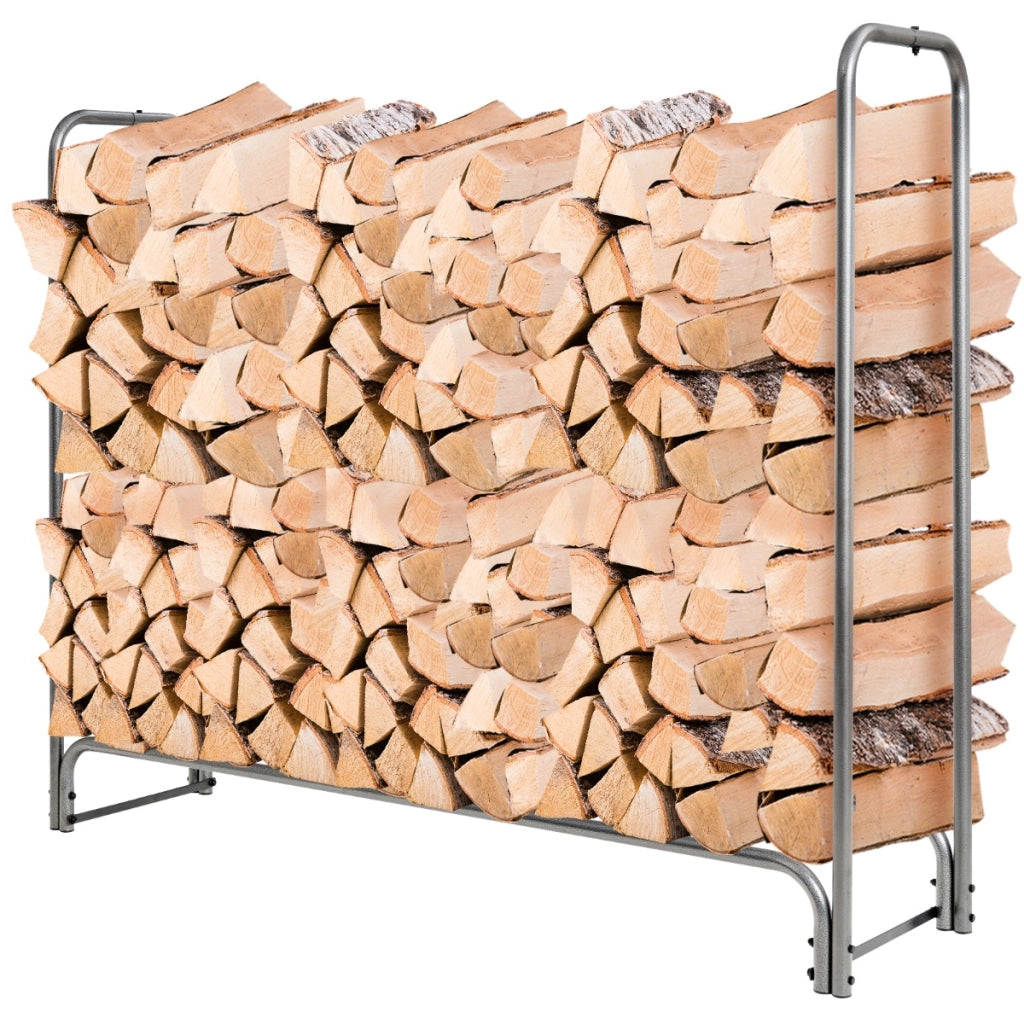 Porta legna con copertura impermeabile e struttura in ferro pesante per camino, Mensola portalegna Nero 153cm-Accessori caminetti e stufe a legna