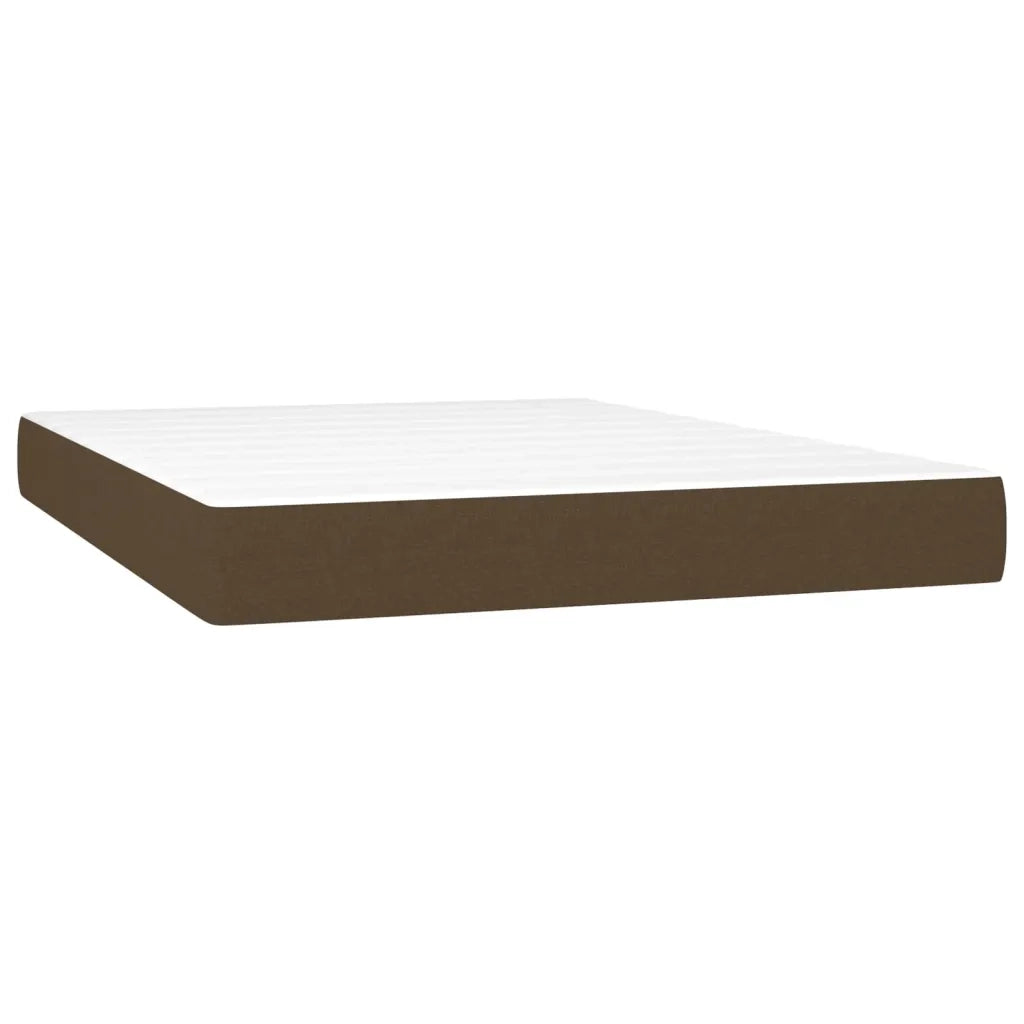 Giroletto a Molle con Materasso Marrone Scuro 140x200cm Tessuto 3130036