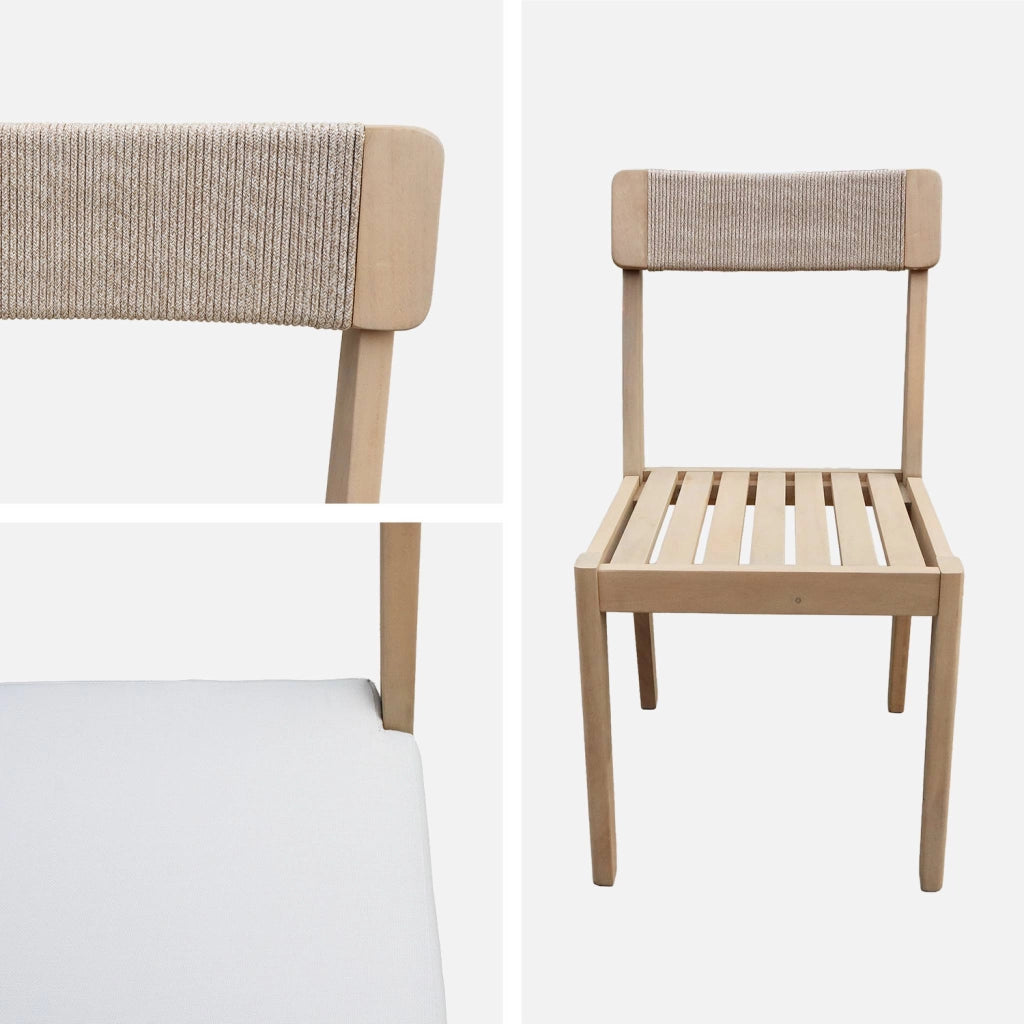 Set tavolo da giardino in legno di acacia con 6 sedie, marrone