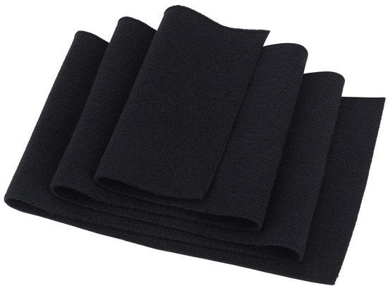 Tessuto tubolare a righe in lana nera - Misura 99x14.7cm - Materiale per colletti e colli - Tessuto decorativo