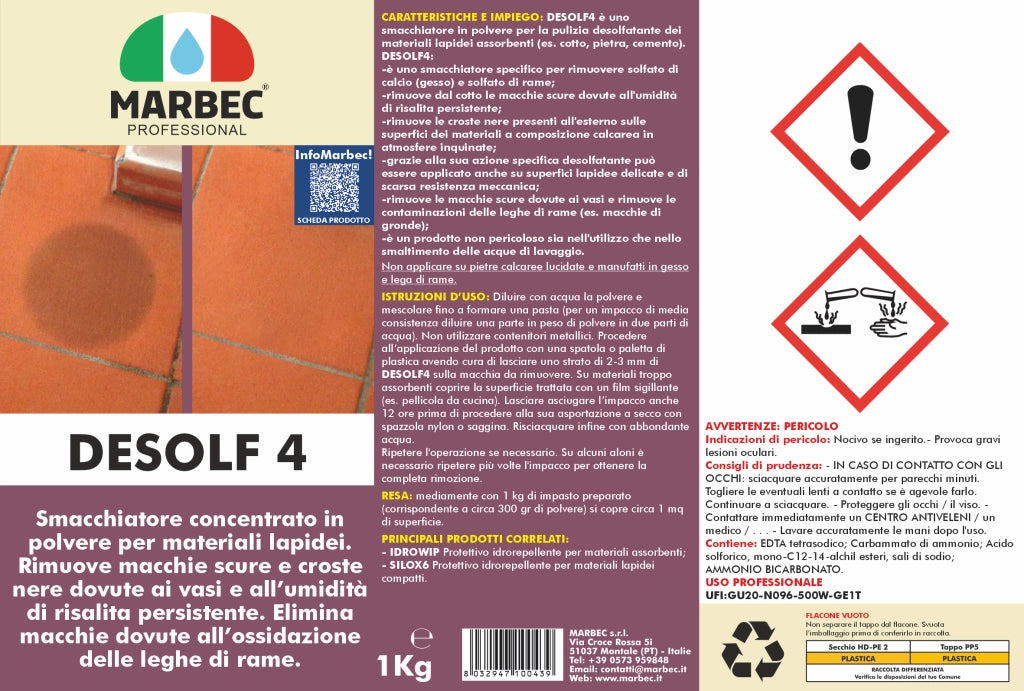 Smacchiatore per materiali lapidei DESOLF4   1KG