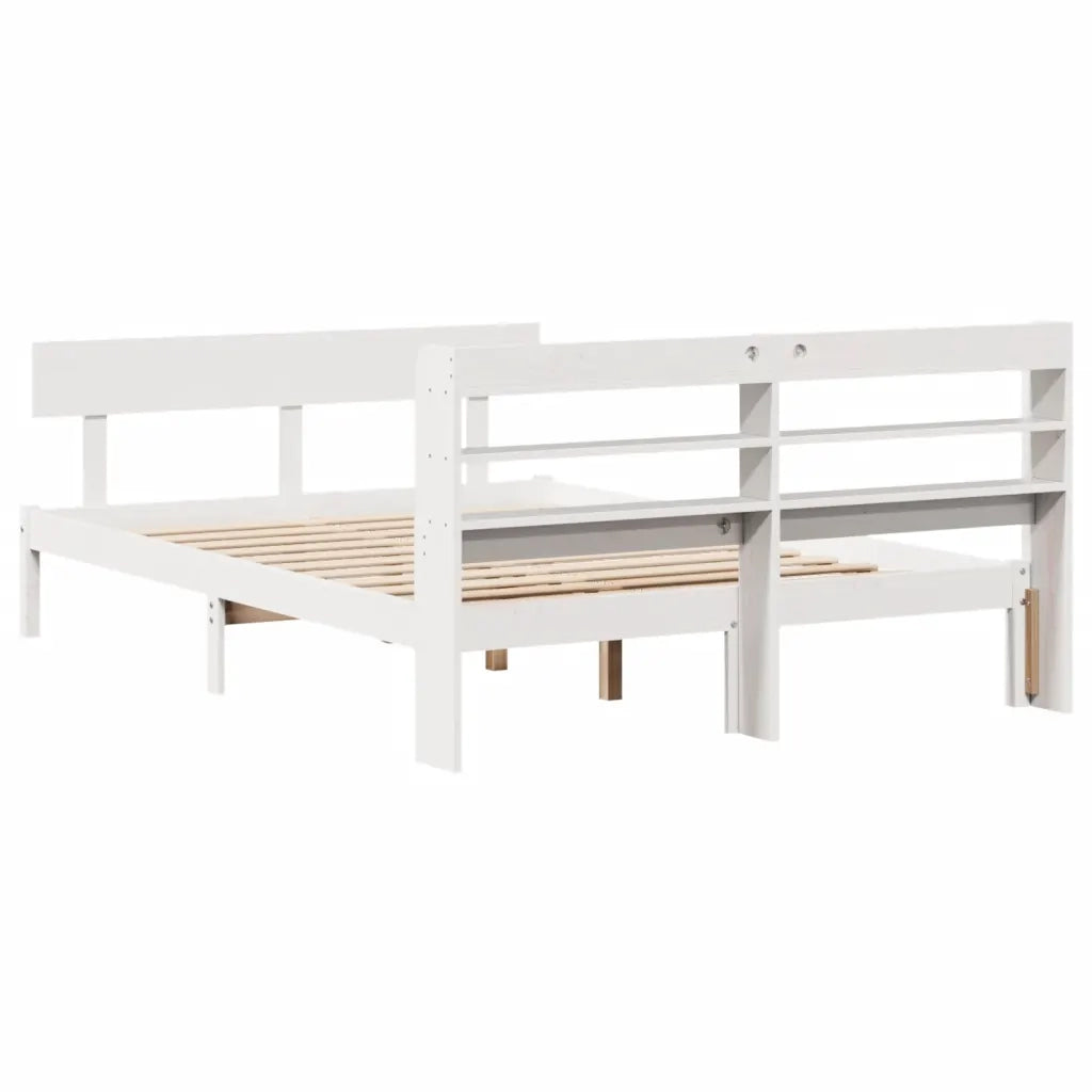 Letto senza Materasso-Struttura Letto Bianco 160x200 cm Legno Massello di Pino 827806