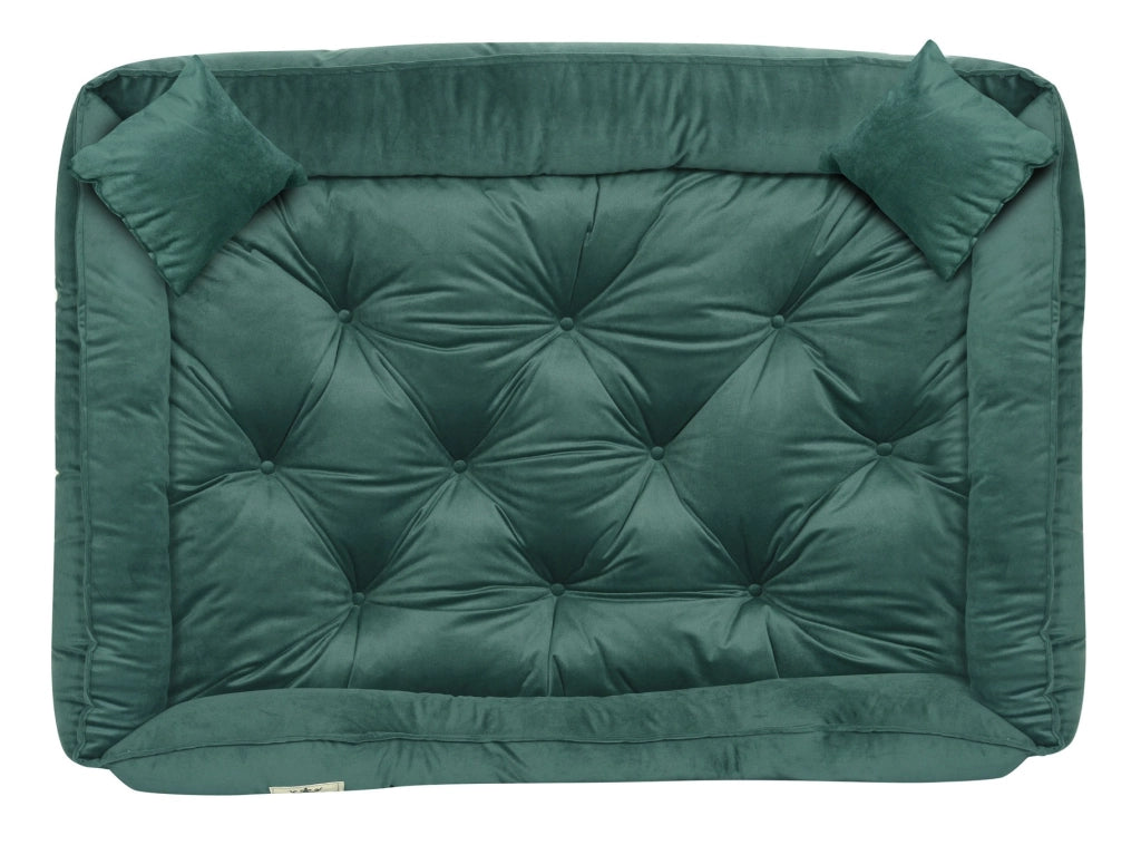 AIO FACTORY 115x95 cm Letto per cani in velluto verde scuro impermeabile