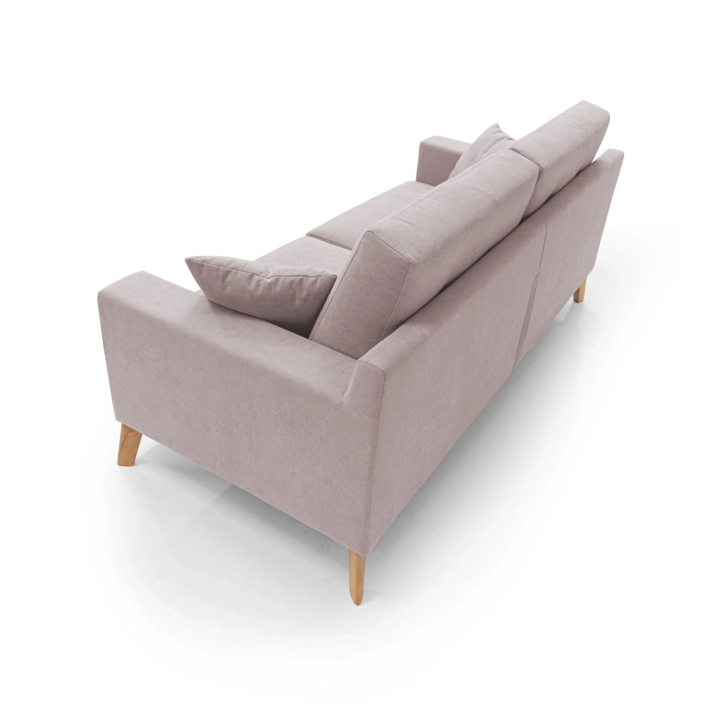 Danish Divano moderno in tessuto morbido impermeabile T02 146 cm rosa