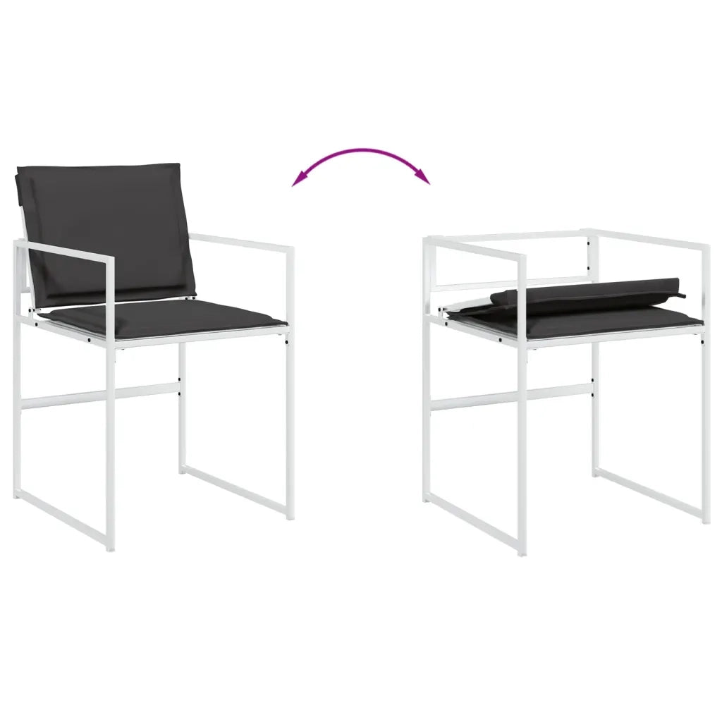 Set da Pranzo da Giardino 9 pz con Cuscini Bianco in Textilene 3295105