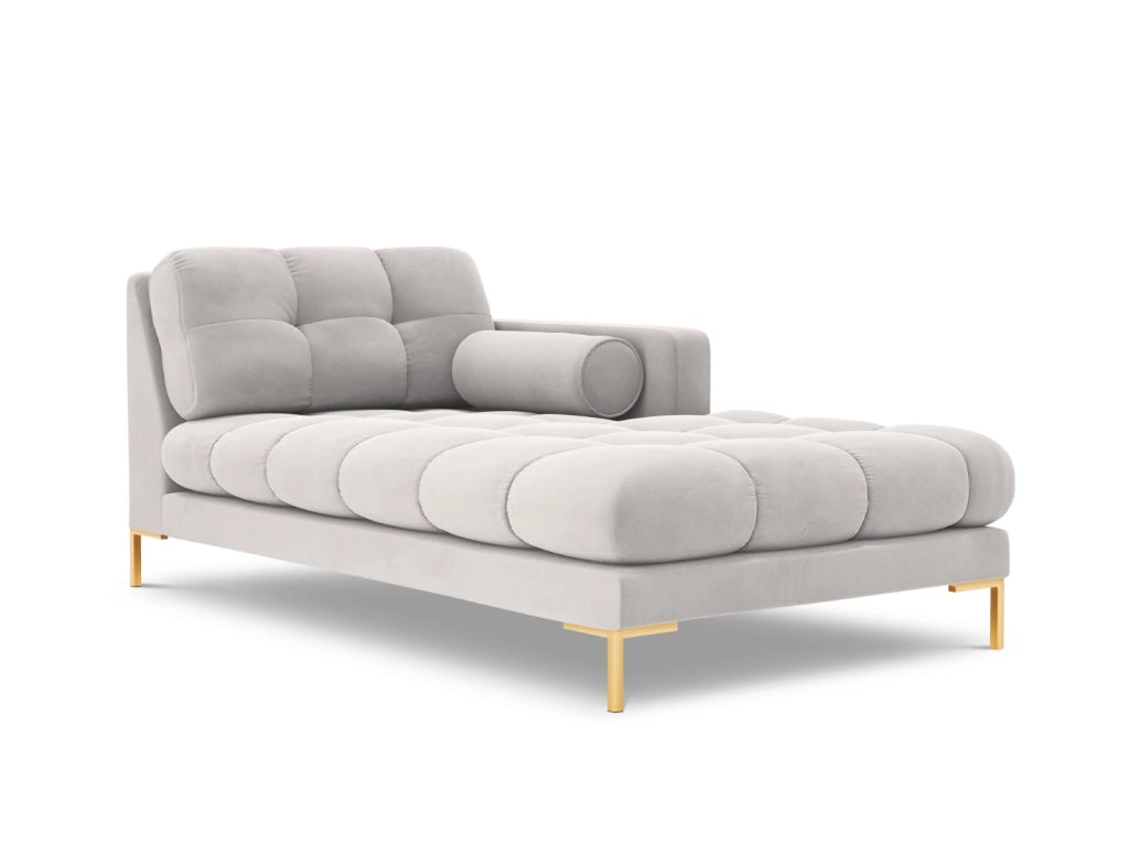 Cosmopolitan Design - Chaise longue destra "Bali" in velluto argento 