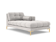 Cosmopolitan Design - Chaise longue destra "Bali" in velluto argento 