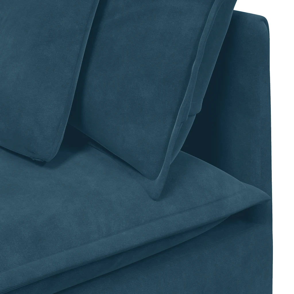 Divano Modulare con Cuscini in Velluto Blu 3321278
