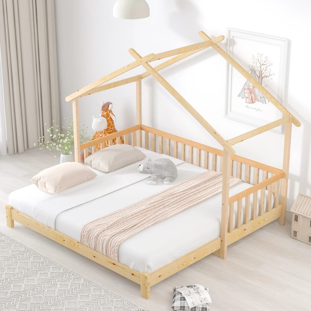 Letto a casa espandibile legno massello 200x180 cm
