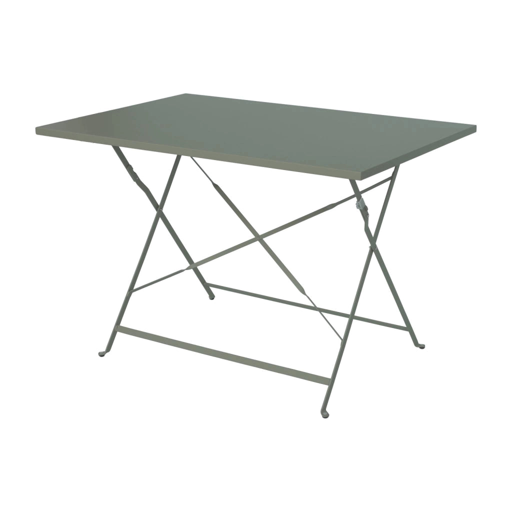Set tavolo da giardino pieghevole in acciaio con 4 sedie, 110cm, verde