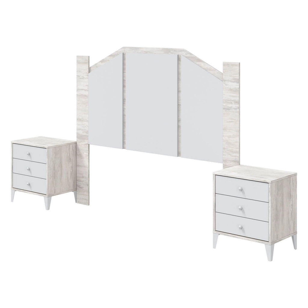 Genzone, Testiera Letto, 248x33 cm Bianco