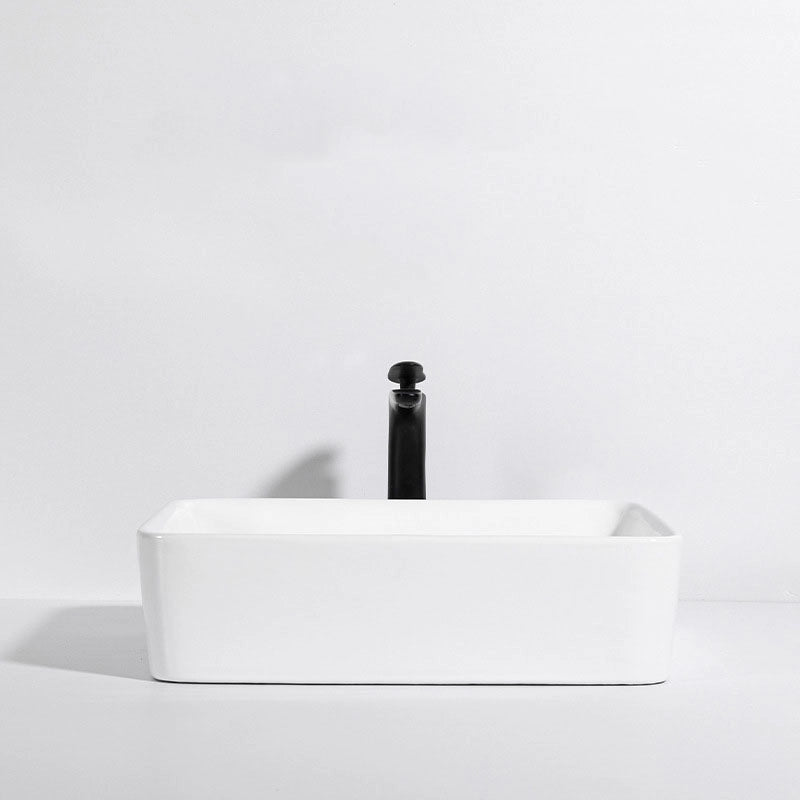 Lavabo da appoggio in ceramica, bianco, rettangolare, 49x38 cm
