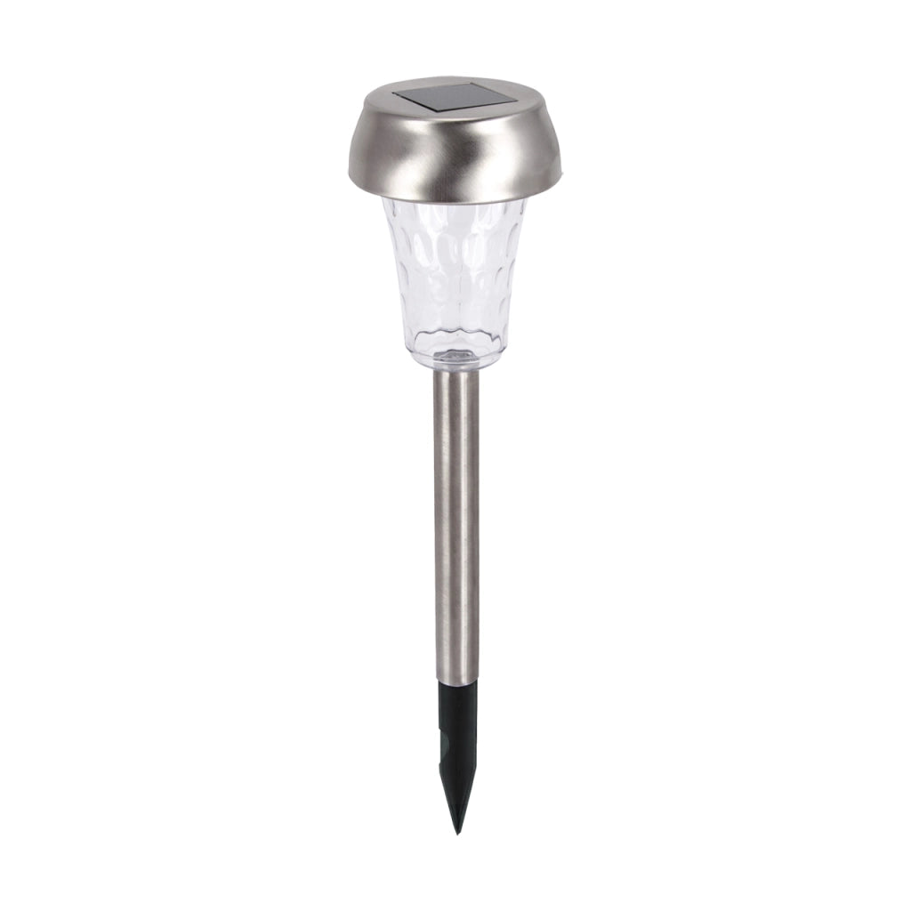 Lampada solare da giardino a picchetto cromata LED IP44 Struhm