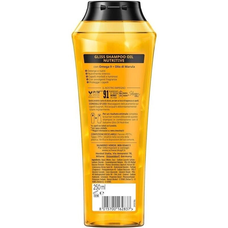 GLISS OIL NUTRITIVE SHAMPOO NUTRIENTE 250 ML