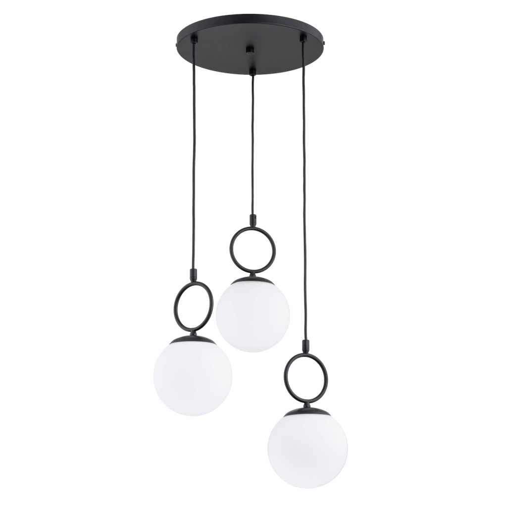 Lampadario nero con sfere bianche 3xE14 SITRO Alfa