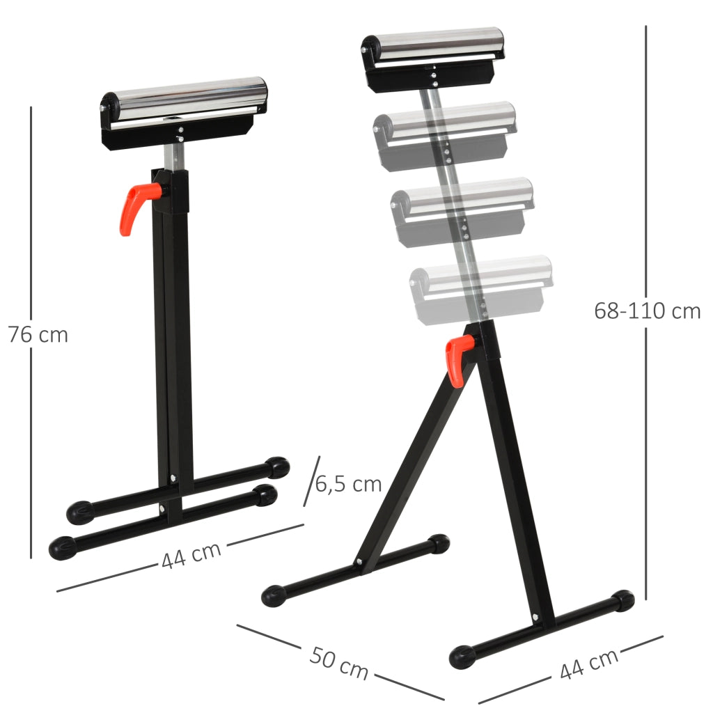 Cavalletto Regolabile Pieghevole con Ruote ¨C Xylo ¨C 68-110 cm, Carico Max 90 kg