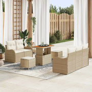Set Divano da Giardino con cuscino 8 pcs Beige e Crema