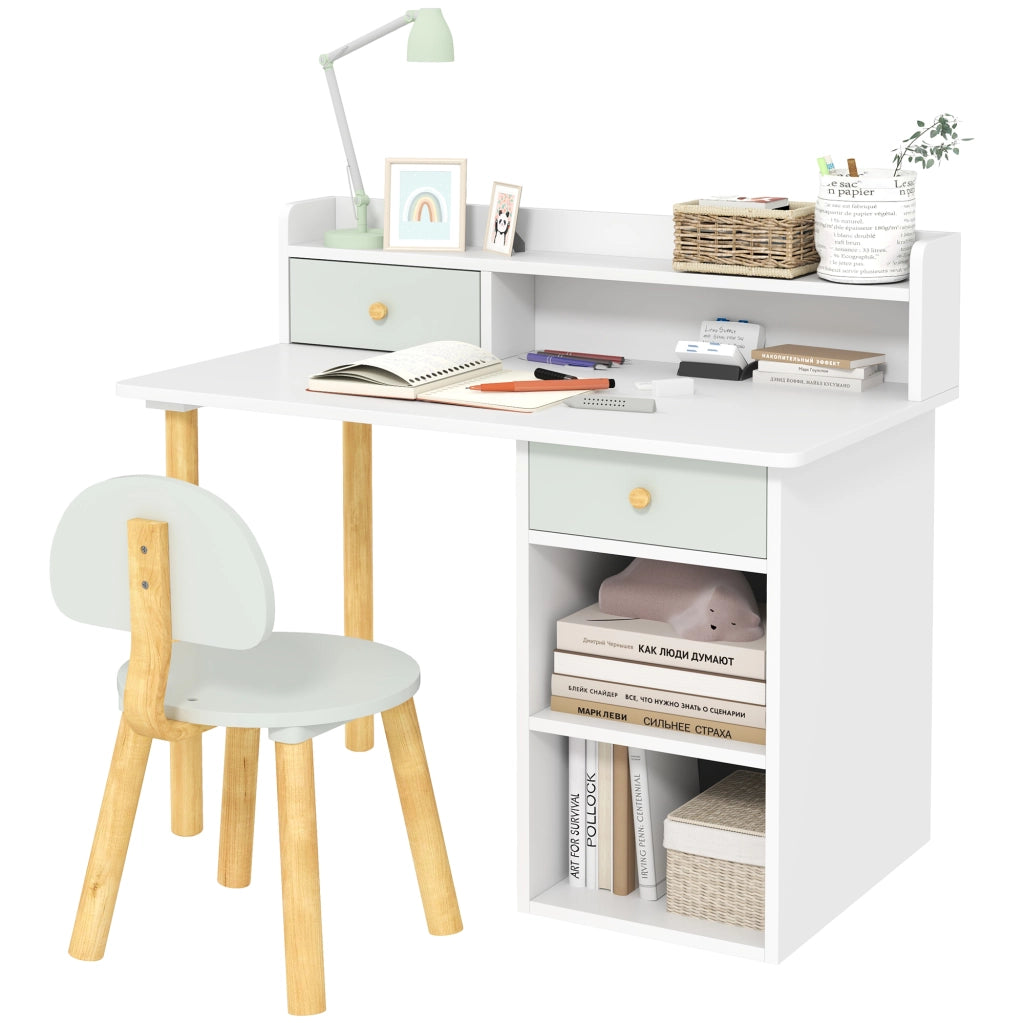 Scrivania Bambini con Sedia ¨C Minimal ¨C Verde 85x48x73 cm