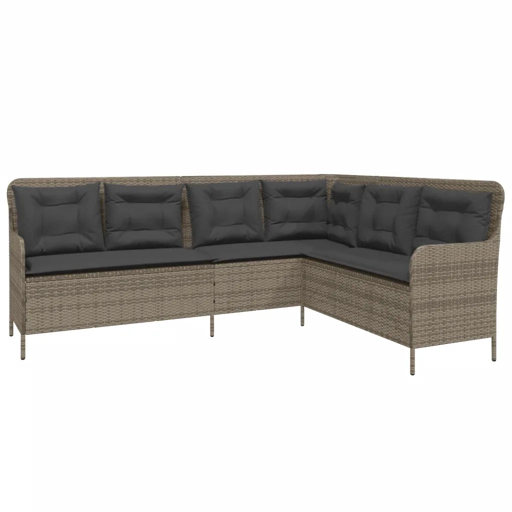 Set Divano da Giardino 2 pz con Cuscini Grigio in Polyrattan 3262084
