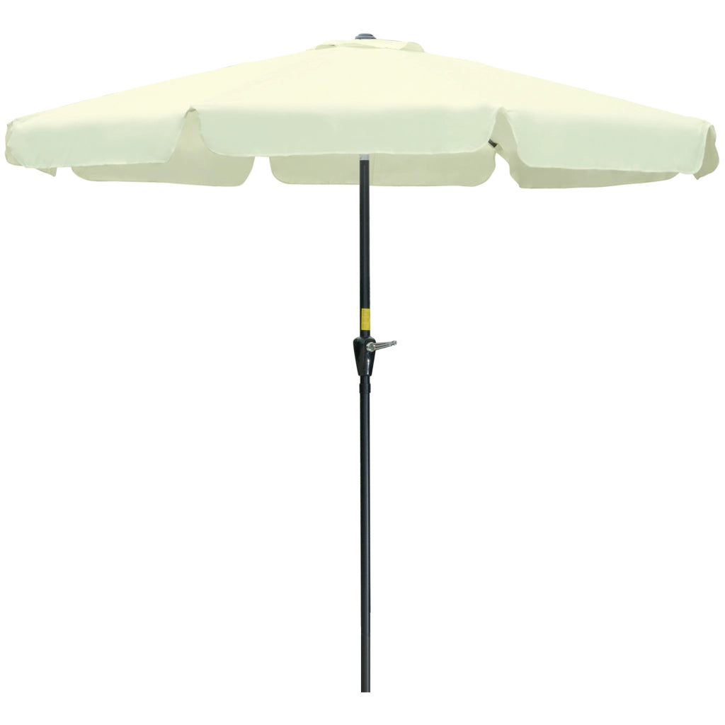 Ombrellone da Giardino e Terrazza ?2.7x2.5 m Rotondo con Testa Inclinabile e Resistente ai Raggi UV 50+, Beige