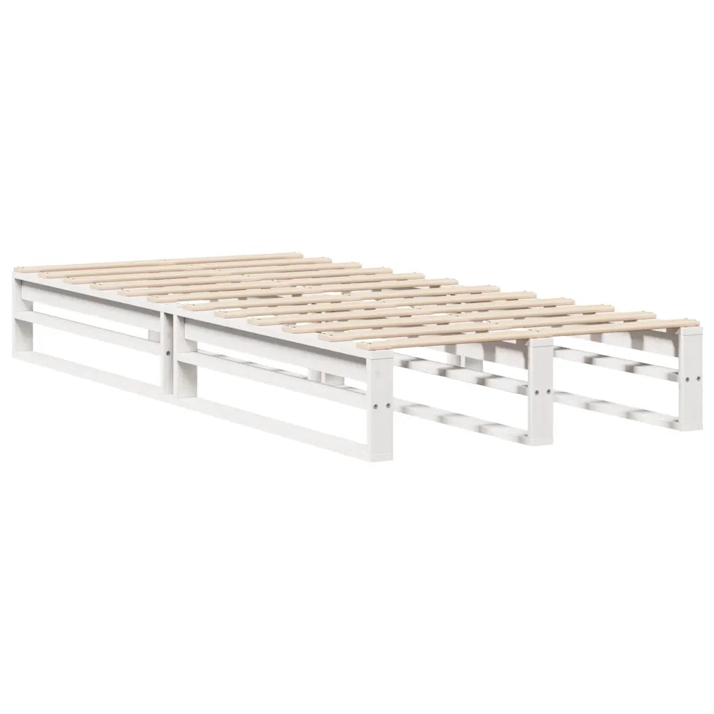 Letto senza Materasso-Struttura Letto Bianco 75x190 in Legno Massello di Pino 506544