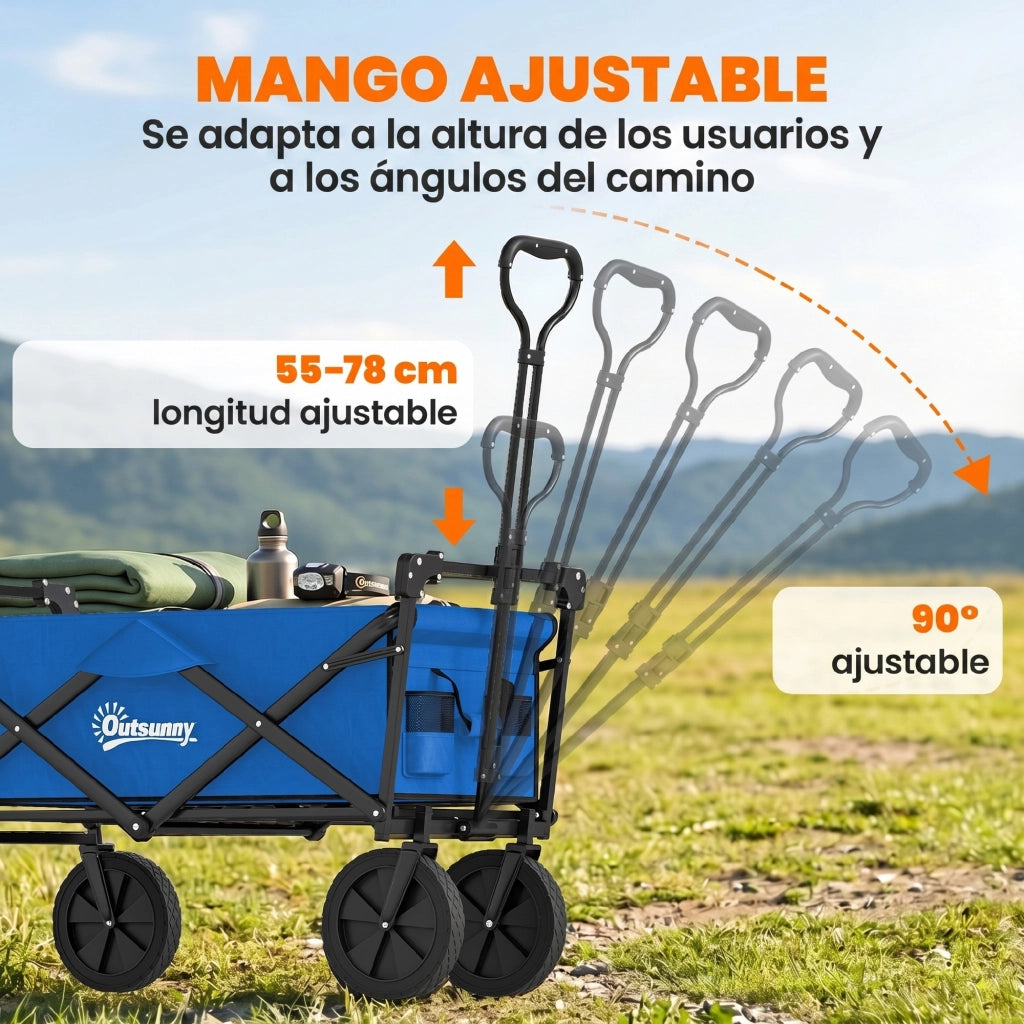 Carrello Pieghevole con Telo ¨C Minimal ¨C Blu, 100 kg
