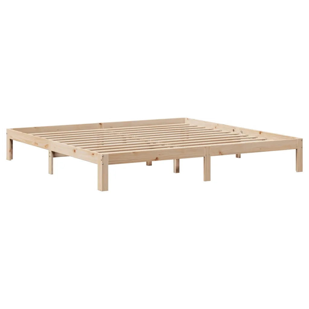Giroletto con Testiera 200x200 cm in Legno Massello di Pino 3306796