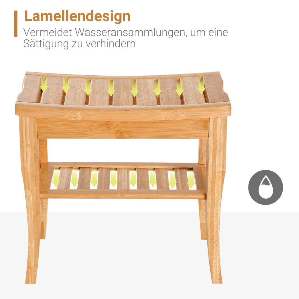 Sgabello da Bagno ¨C Minimal ¨C Bamb¨´ 47.5x26x44.5 cm Naturale